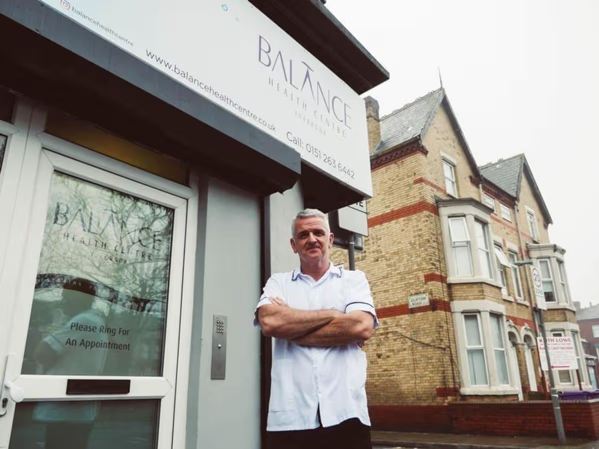 Michael Furlong outside the Balance Health Centre clinic